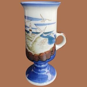 Vintage 1970s Flying Seagulls Otagiri Footed Irish Coffee Mug